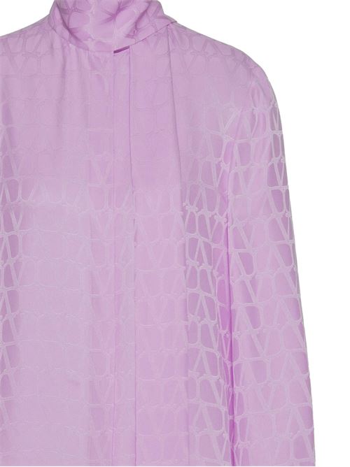 lilac purple silk satin shirt Valentino PAP | 5B3AB5T77TKZ3H